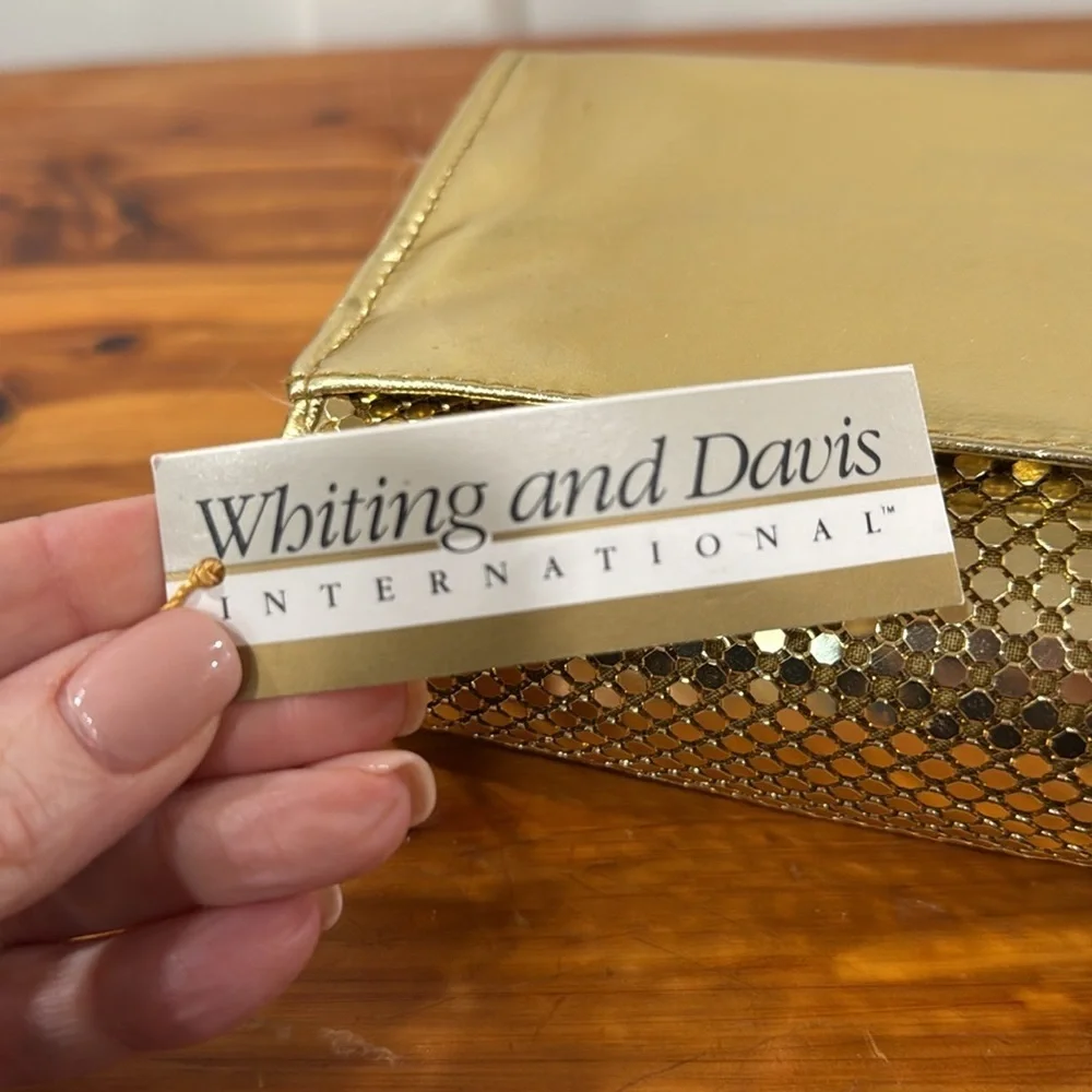 NWT Vintage Whiting and Davis International Gold Mesh Purse